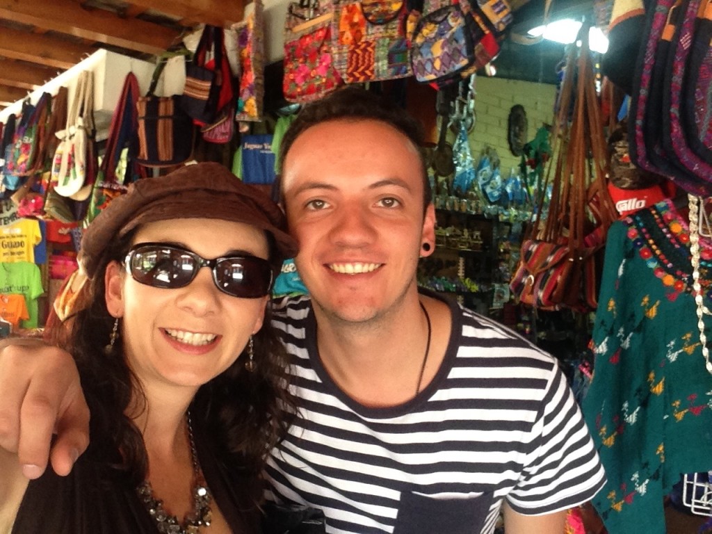 Getting to know the awesome guy my baby brother has become as he helped me shop for traditional güipiles at the Mercado de Artesanías in Guatemala City.