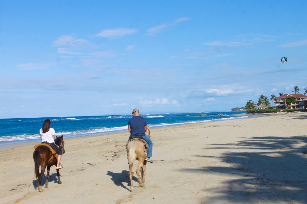 horseback riding on the beach at Cabarete beach