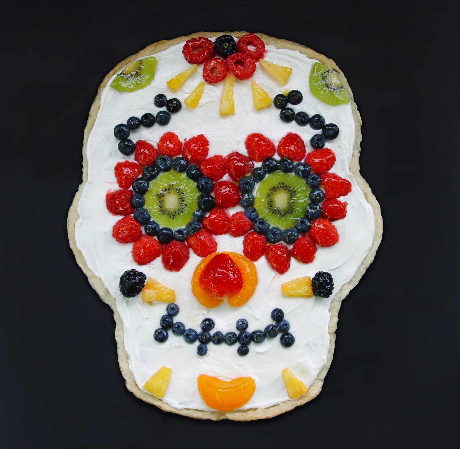 sugar skull made of fruit