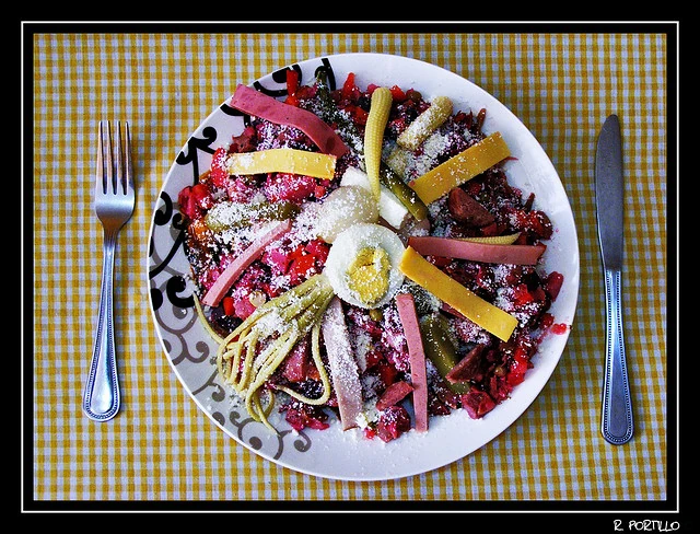 A plate of Guatemalan fiambre served for Día de Todos los Santos
