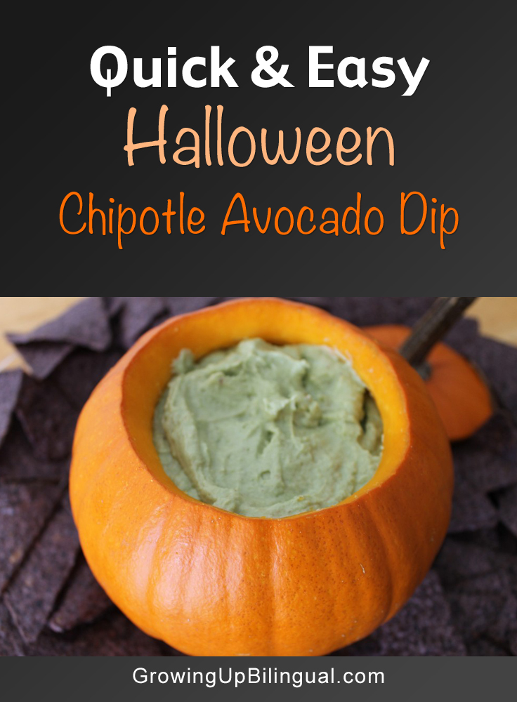 chipotle avocado dip in a pumpkin