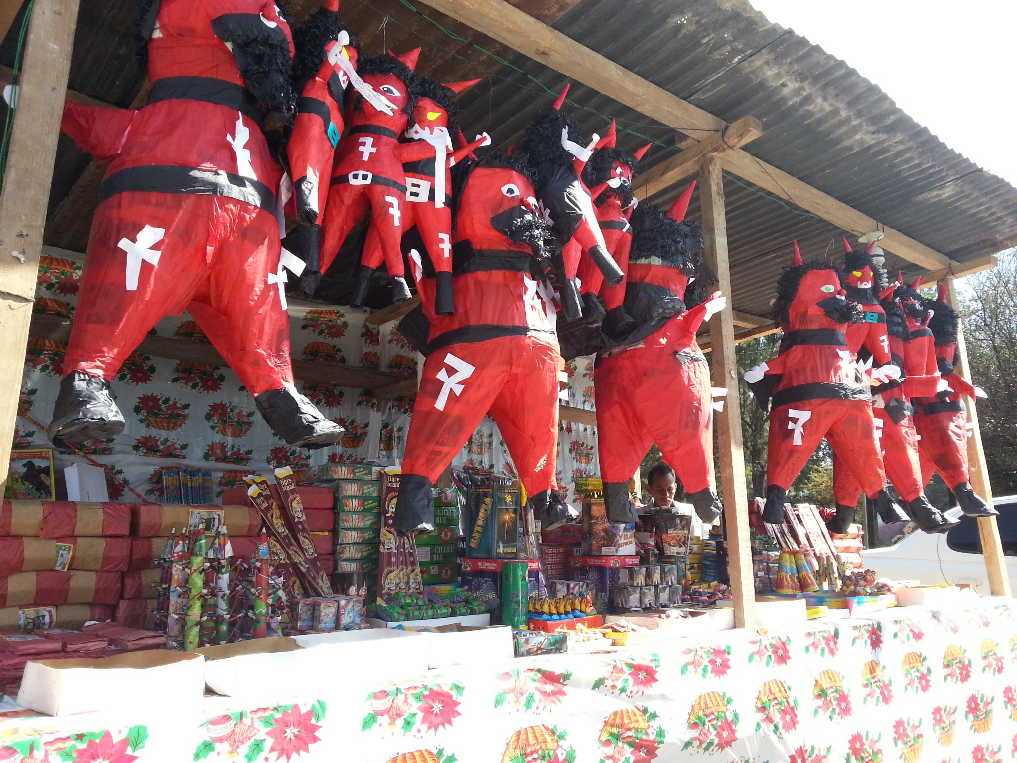 piñata devils for Guatemala's Quema del Diablo