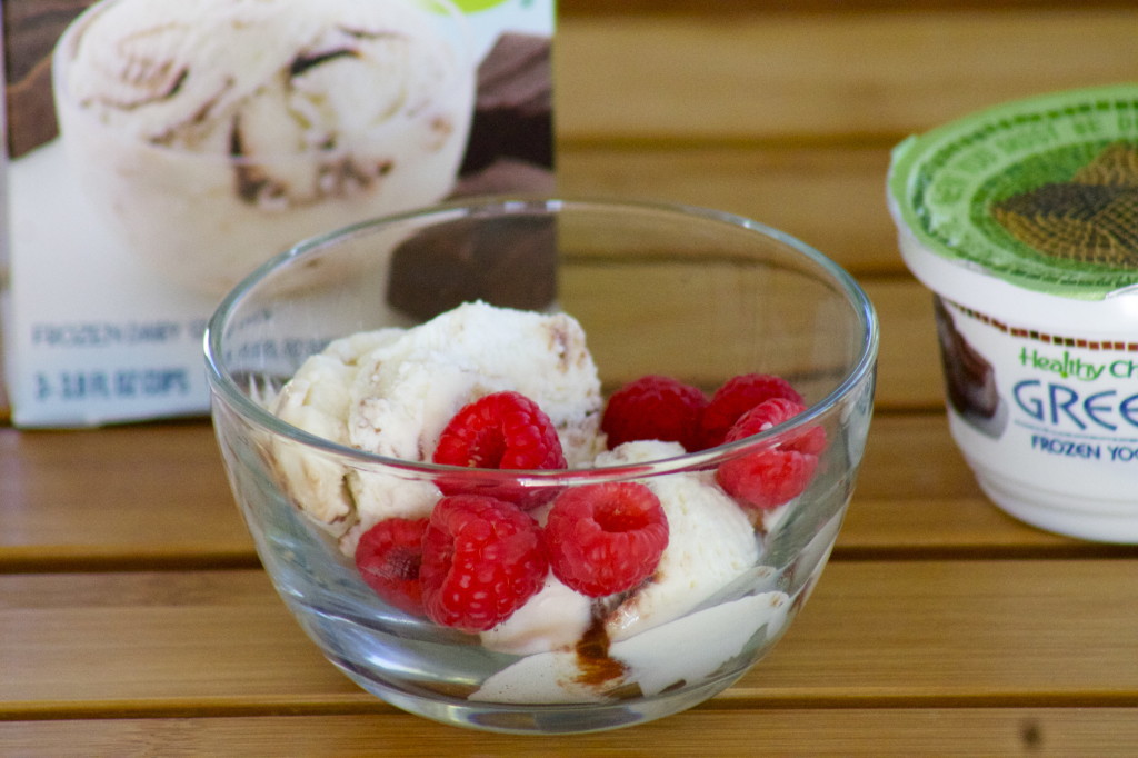 Healthy Choice Greek Frozen Yogurt with fresh fruit. 