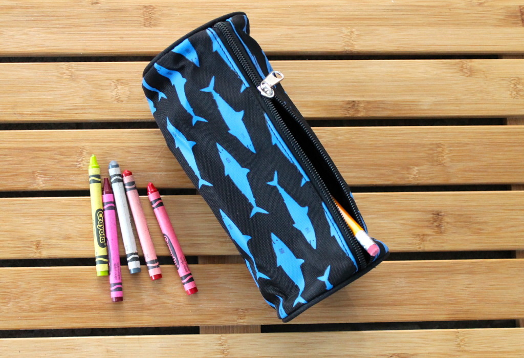 pencil bag with sharks