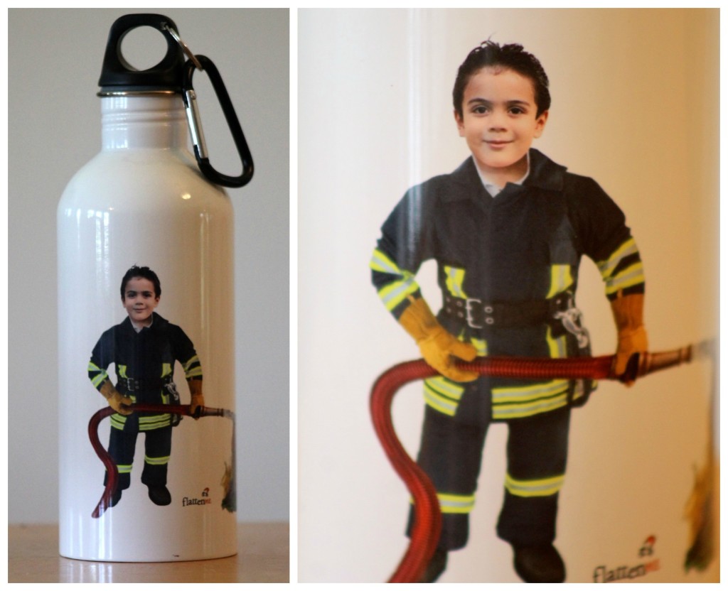 Flattenme personalized water bottle with your child's picture