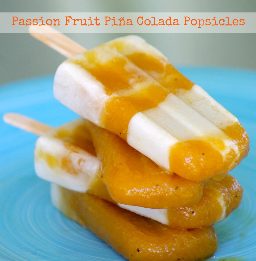 passion fruit piña colada popsicles ice pops
