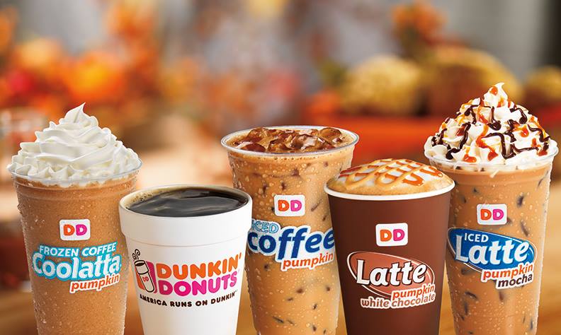 Dunkin Donuts iced coffees
