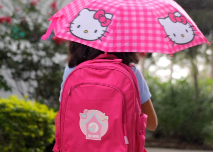 personalized pink backpack
