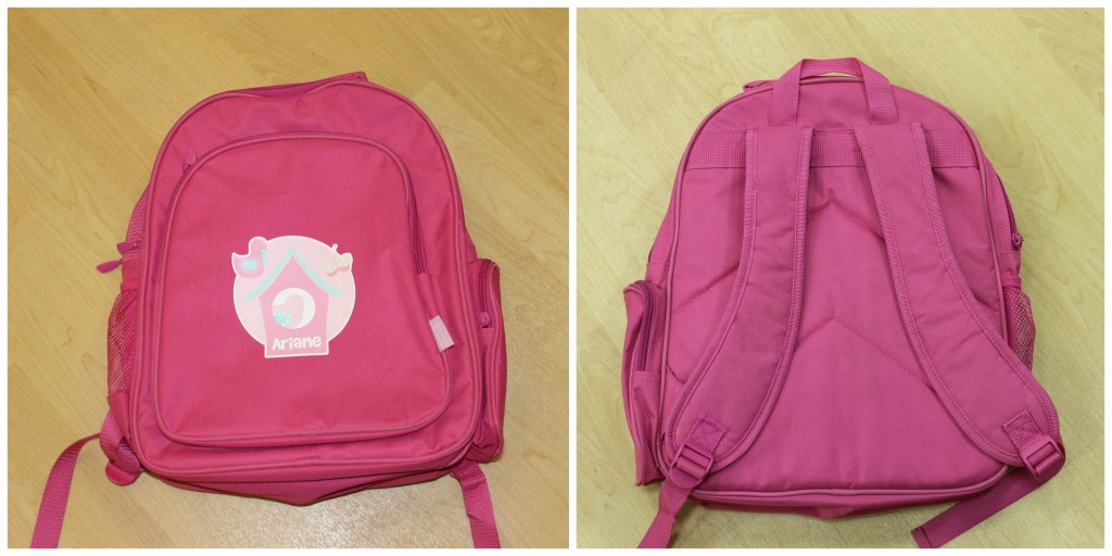 stuck on you pink backpack  front and back