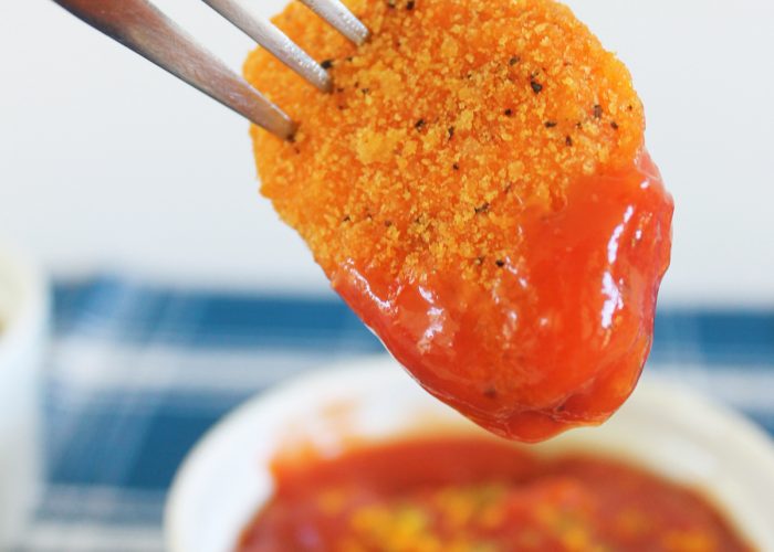 spicy chicken nuggets with citrus chile ketchup