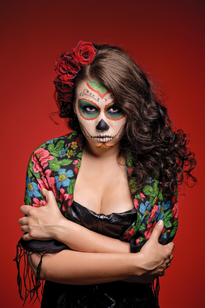 Ondas grandes con flores dia de los Muertos Day of the Dead