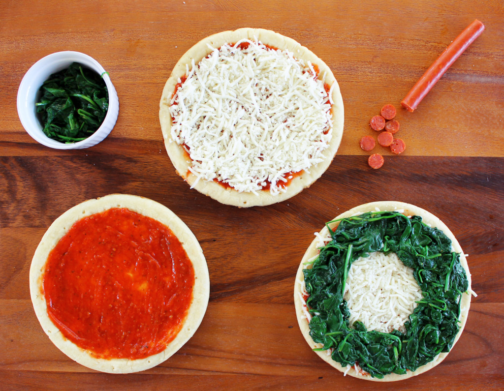 wreath holiday pizza ingredients