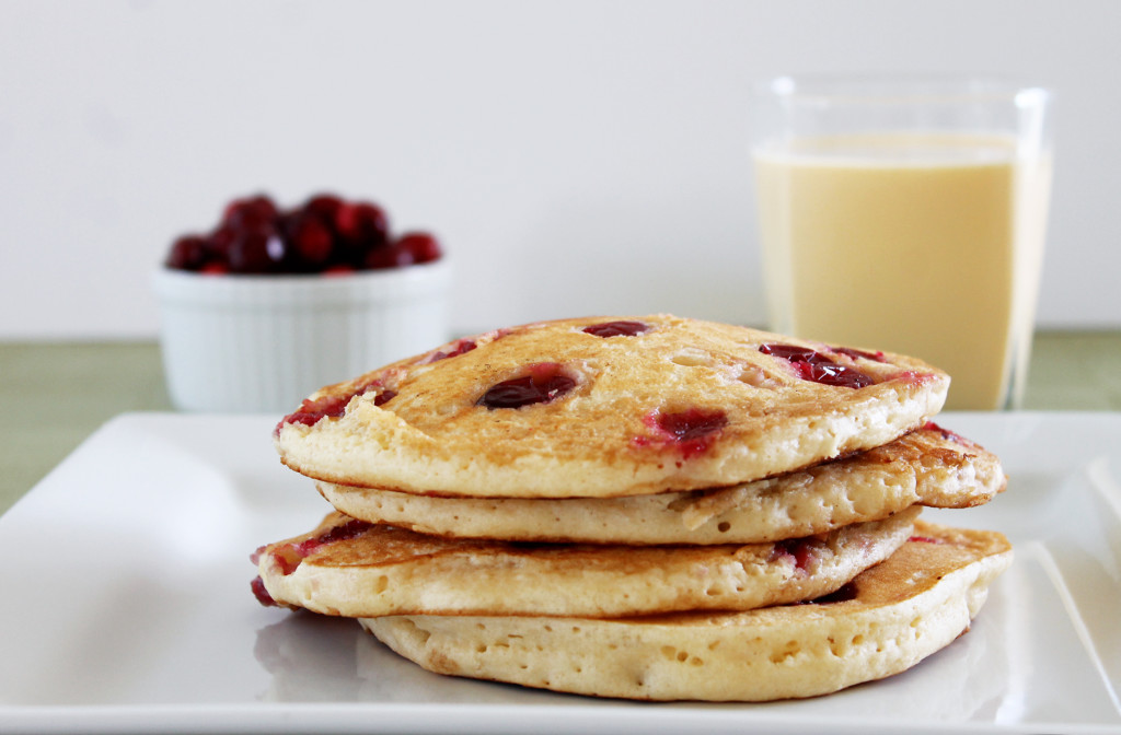 eggnog cranberry pancakes