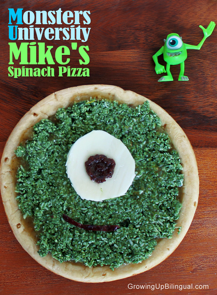 Monsters Univesity party snacks Mike spinach pizza 