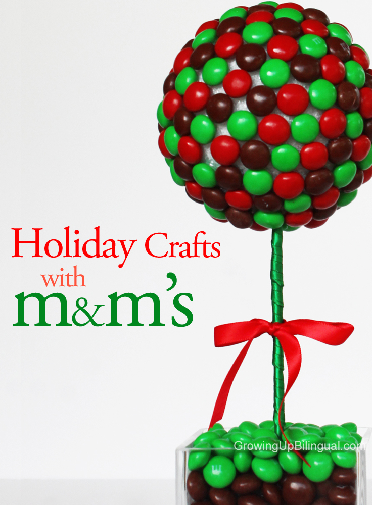 Christmas topiary DIY craft m&m's candy #shop