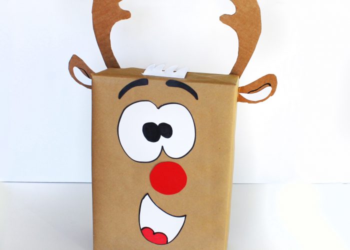 reindeer holiday gift wrap