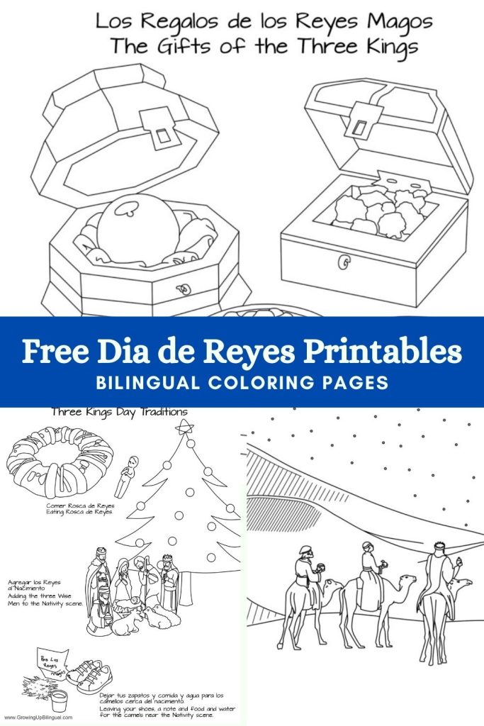 Free Dia de Reyes coloring pages, Free Three Kings Day coloring pages
