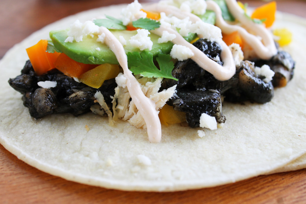 chicken and huitlacoche tacos #shop