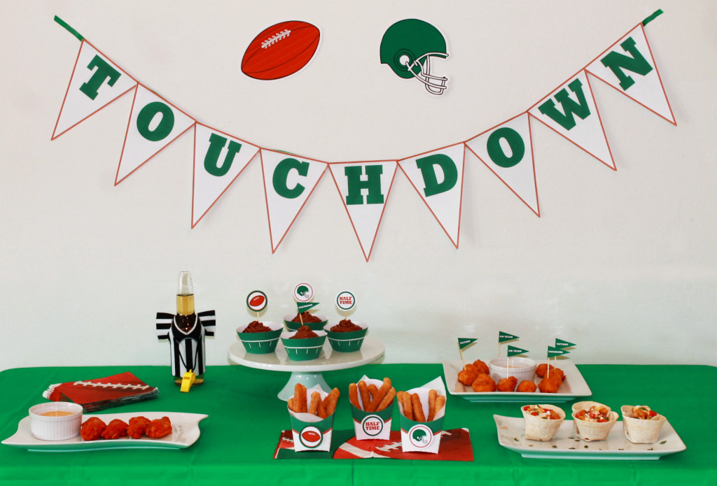 #ad football party ideas snacks free printables