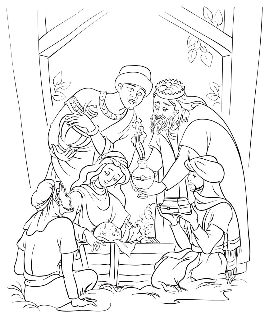 Three Kings Day or Dia de Reyes free coloring pages
