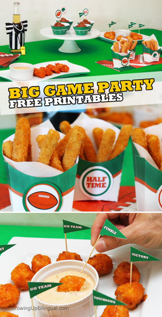 #ad big game football free party printables