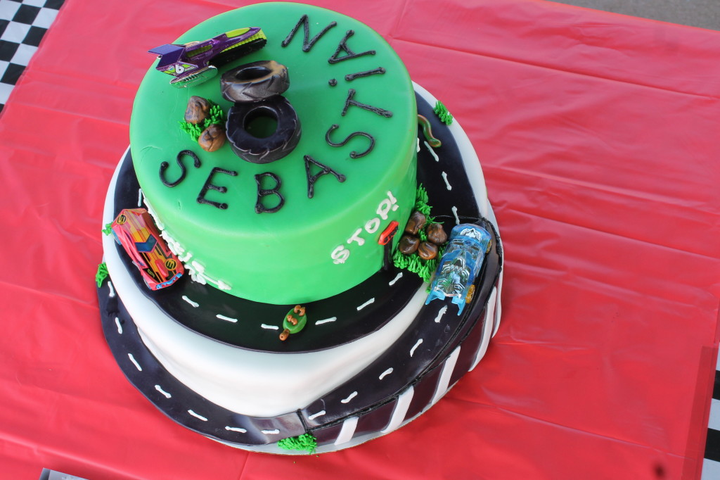 race track car cake