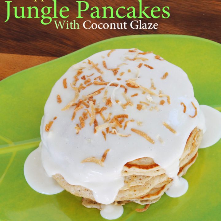 pineapple bananan jungle pancakes with coconut glaze recipe