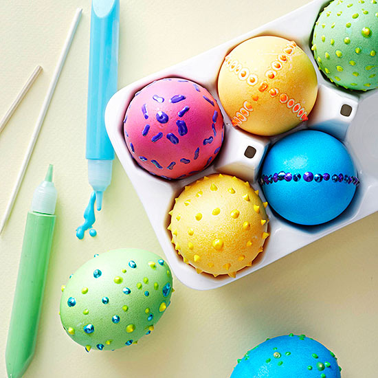 Puffy paint Easter eggs
