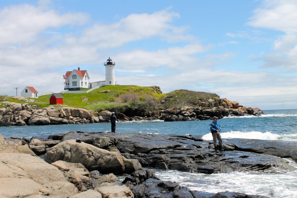 Nubble Light house fishermen