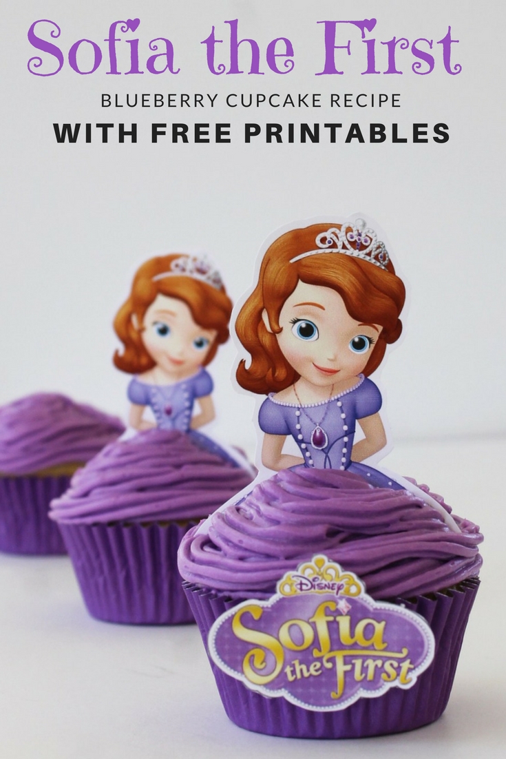 Sofia the First Princess Blueberry Cupcakes - Free Printables