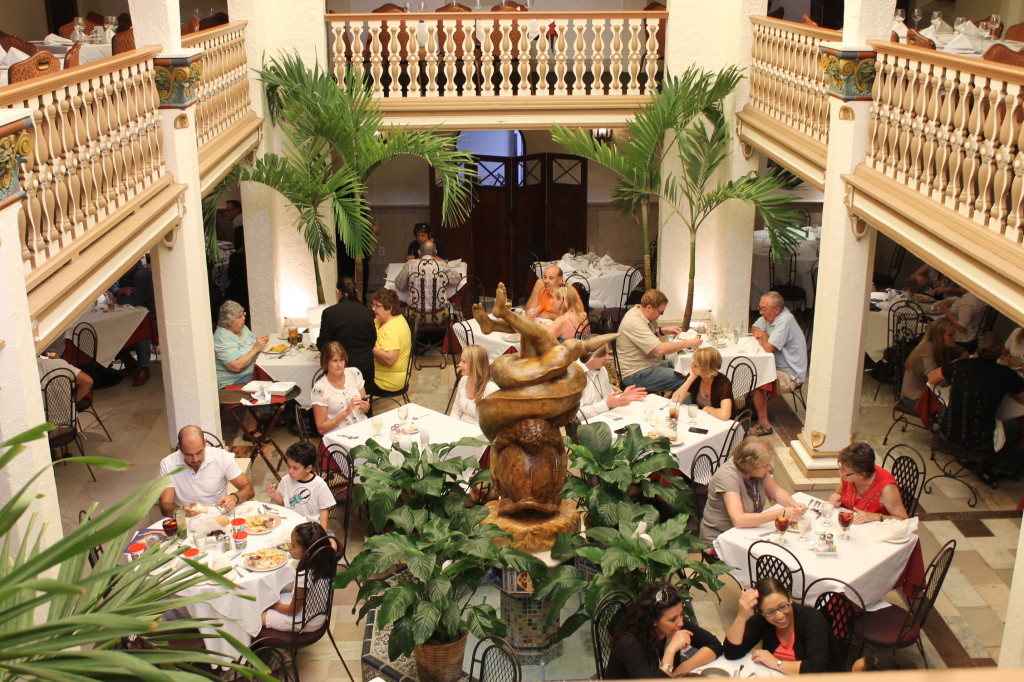 The Columbia’s Patio Dining room, as it looks today, built in 1937.  It was designed to resemble an outdoor patio, like the ones in Andalucia. Photo: Paula Bendfeldt-Diaz. All Rights Reserved.