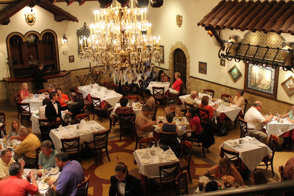 The Don Quixote dining room as it looks today at the Columbia in Ybor City.  This was the first air-conditioned dining room in Tampa, built in 1935. Photo: Paula Bendfeldt-Diaz. All Rights Reserved.