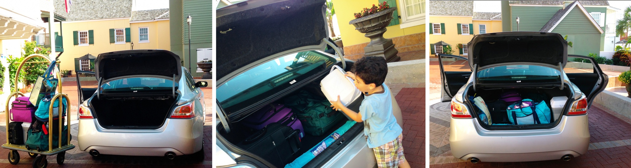 packing luggage in trunk Nissan Altima