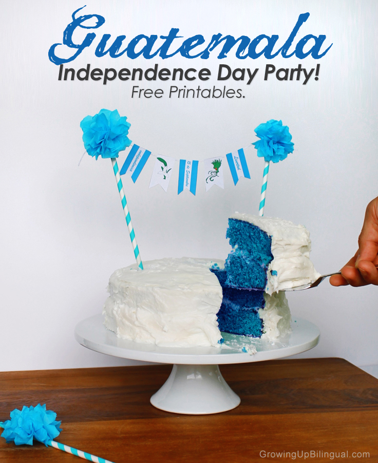 Celebrate Guatemala's independence with these Guatemalan party printables! This Guatemalan cake banner includes Guatemala's flag, Guatemala's national bird and Guatemala's national flower. 