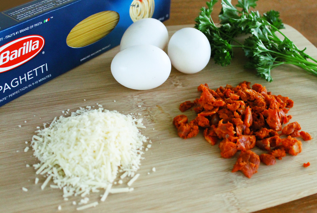 Spagetti Carbonara ingredients