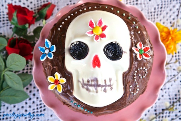 Sugar Skull Gelatin Cake for Day of the Dead
