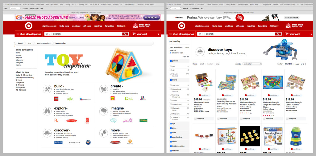 Target toy emporium only online