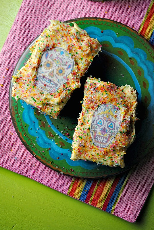 Day of the Dead chocolate brownies for Dia de los Muertos