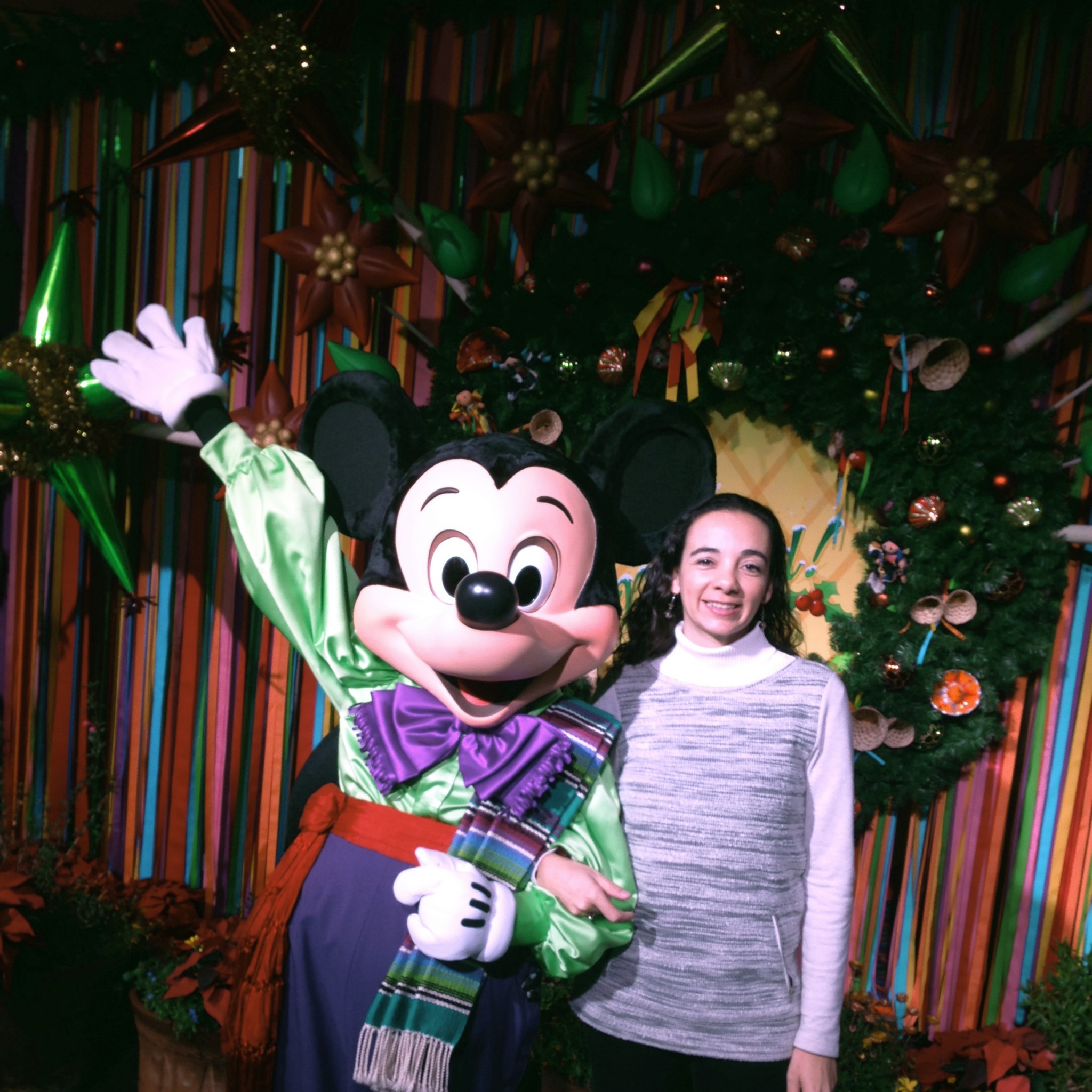 Mickey Dressed in traditional Mexican clothes at Viva Navidad.