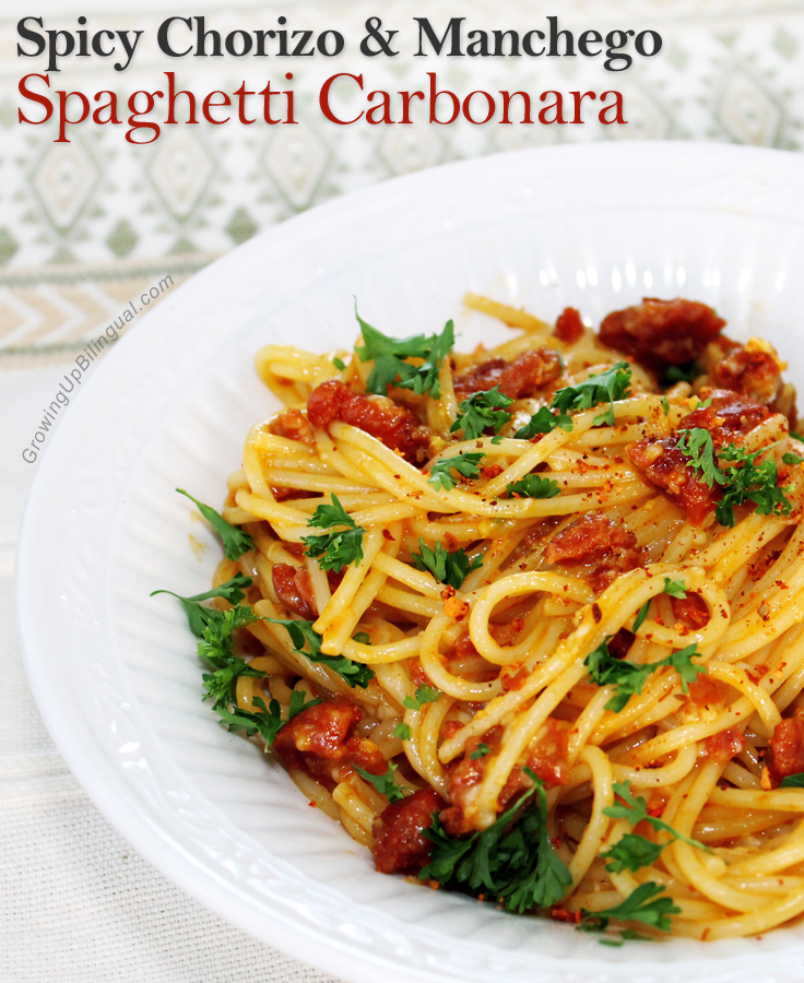 Spicy Chorizo and Manchego Spaghetti Carbonara