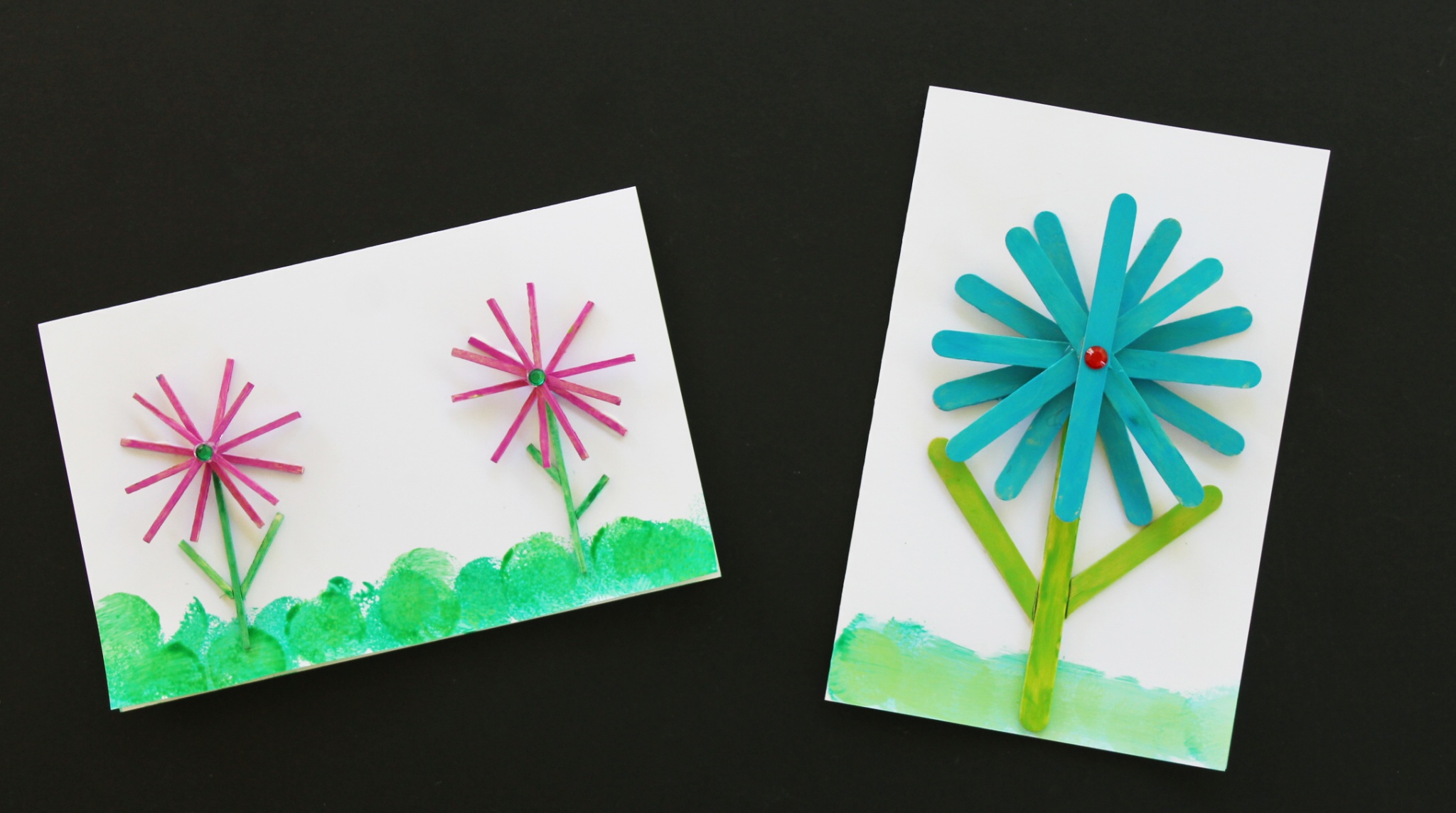 DIY Thank you card craft made with popsicle sticks