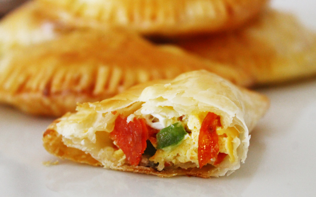 breakfast empanadas with pepperoni and jalapeño