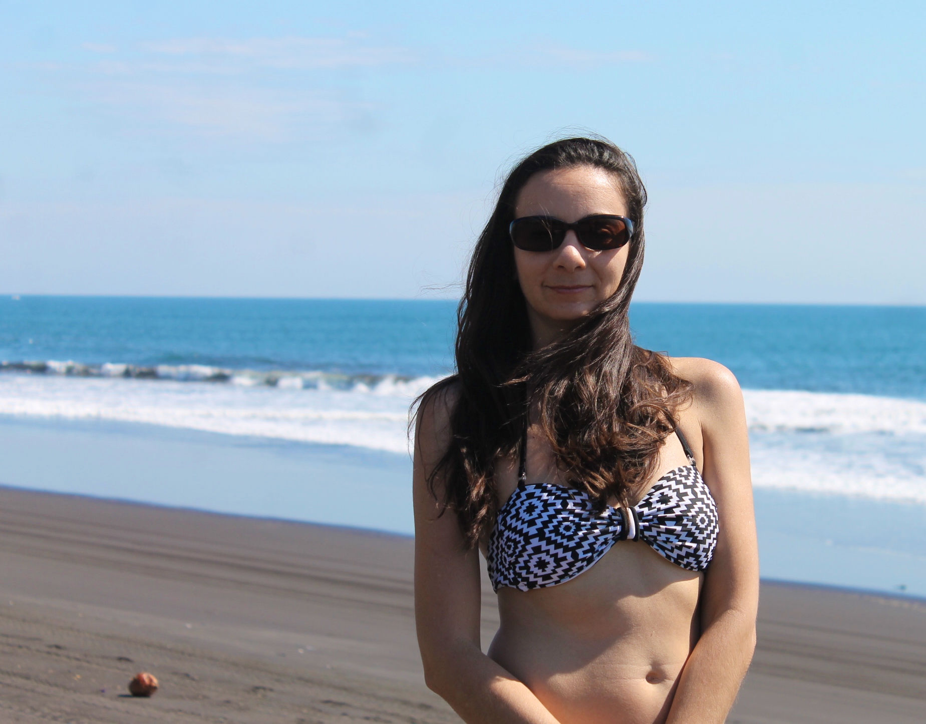 woman in bikini at the beach in Guatemala's Pacific coast