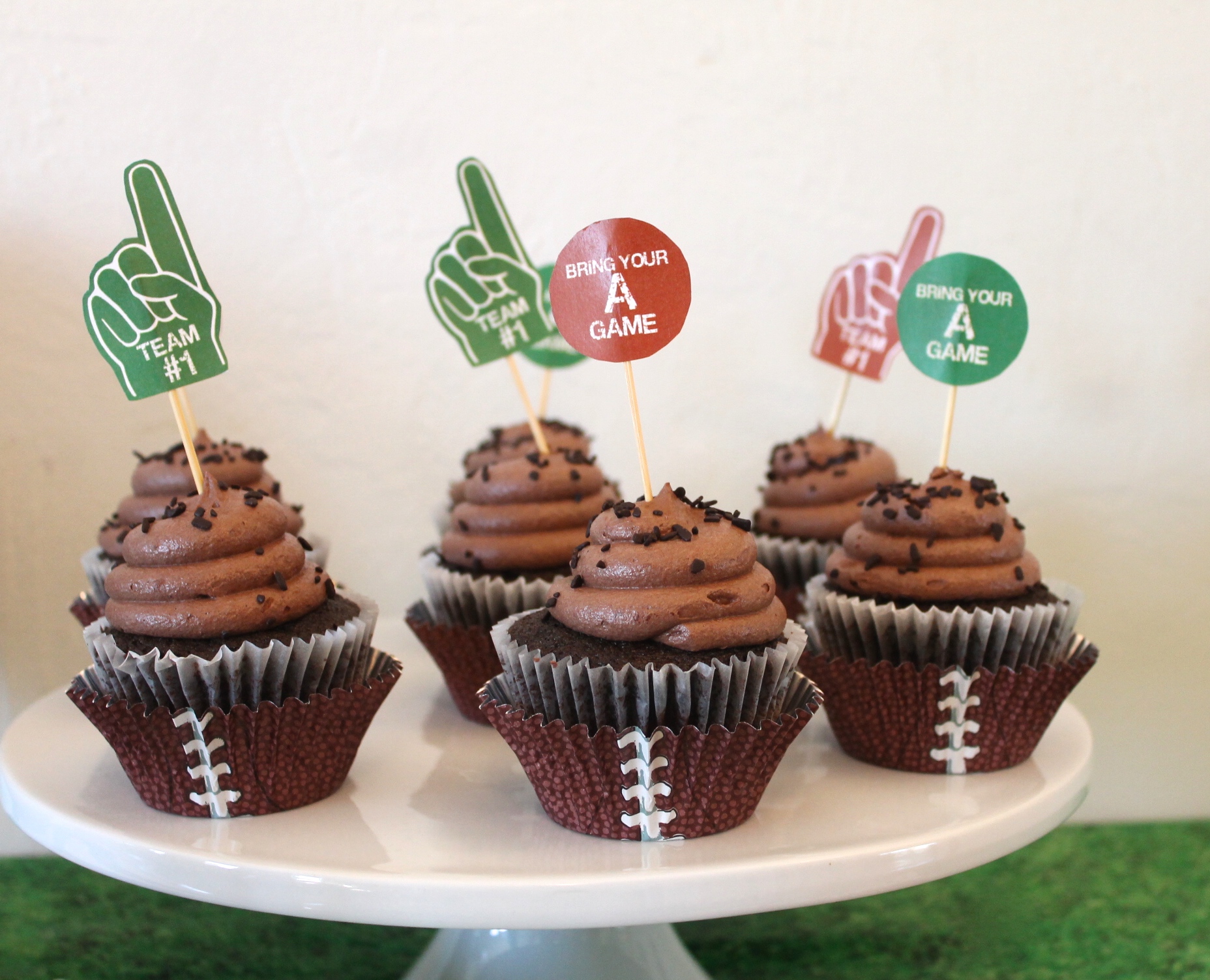 football party cupcake toppers free printables