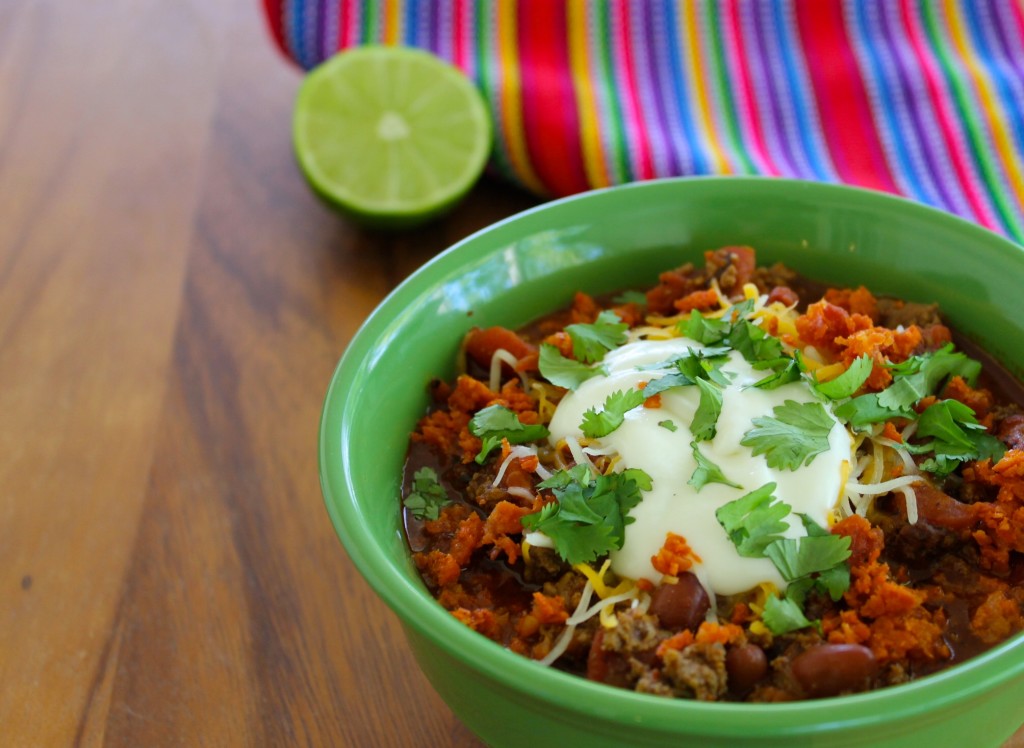 spicy chipotle and chorizo beef chili