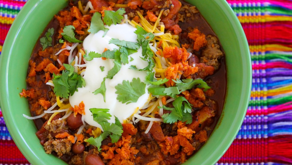 spicy chipotle and chorizo beef chili