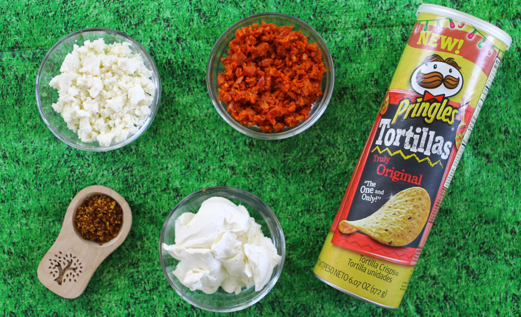 ingredients for the football cheese ball with chipotle and chorizo