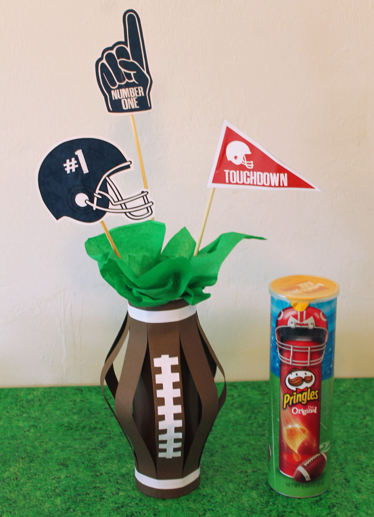 Football centerpiece for game time party