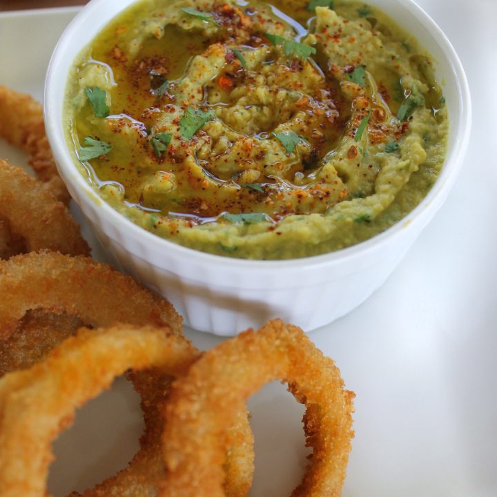spicy avocado and cilantro hummus