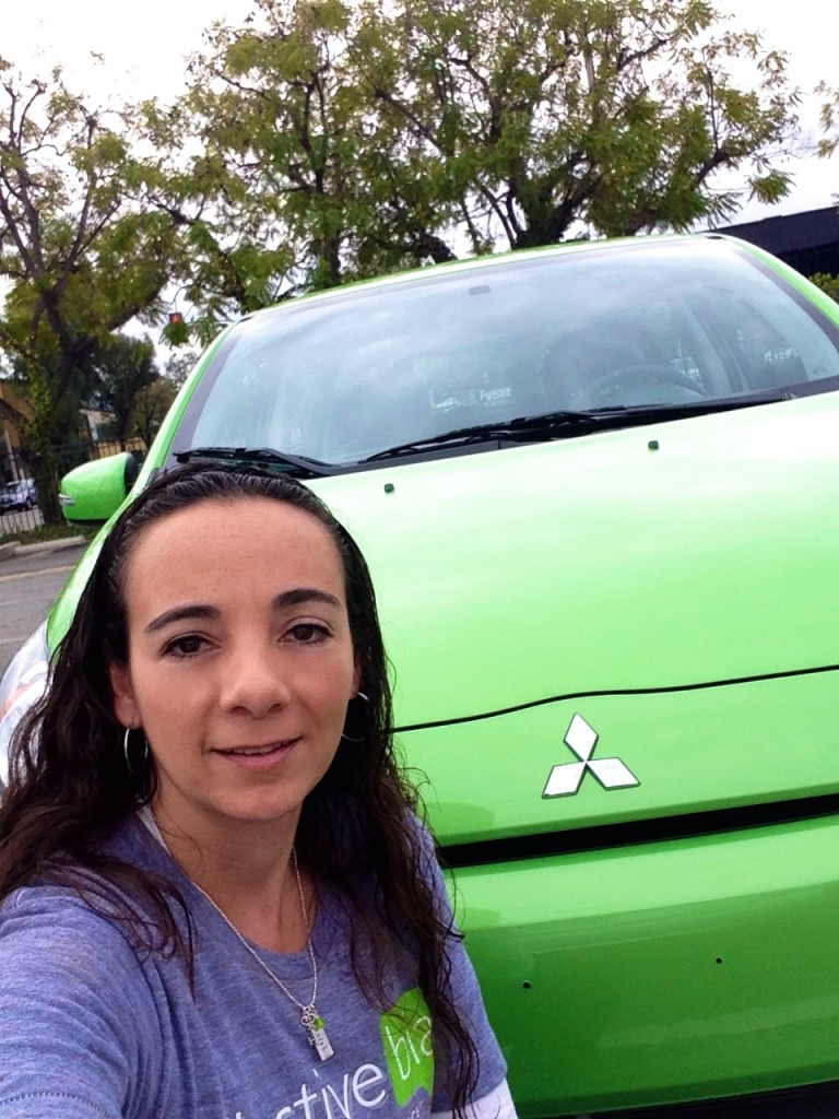 Mitsubishi Mirage in green